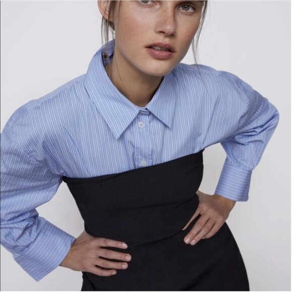 Rare! Zara Peplum Waist Black Strapless Knit Tube Top Size S NEW WITH TAG! - Picture 8 of 10